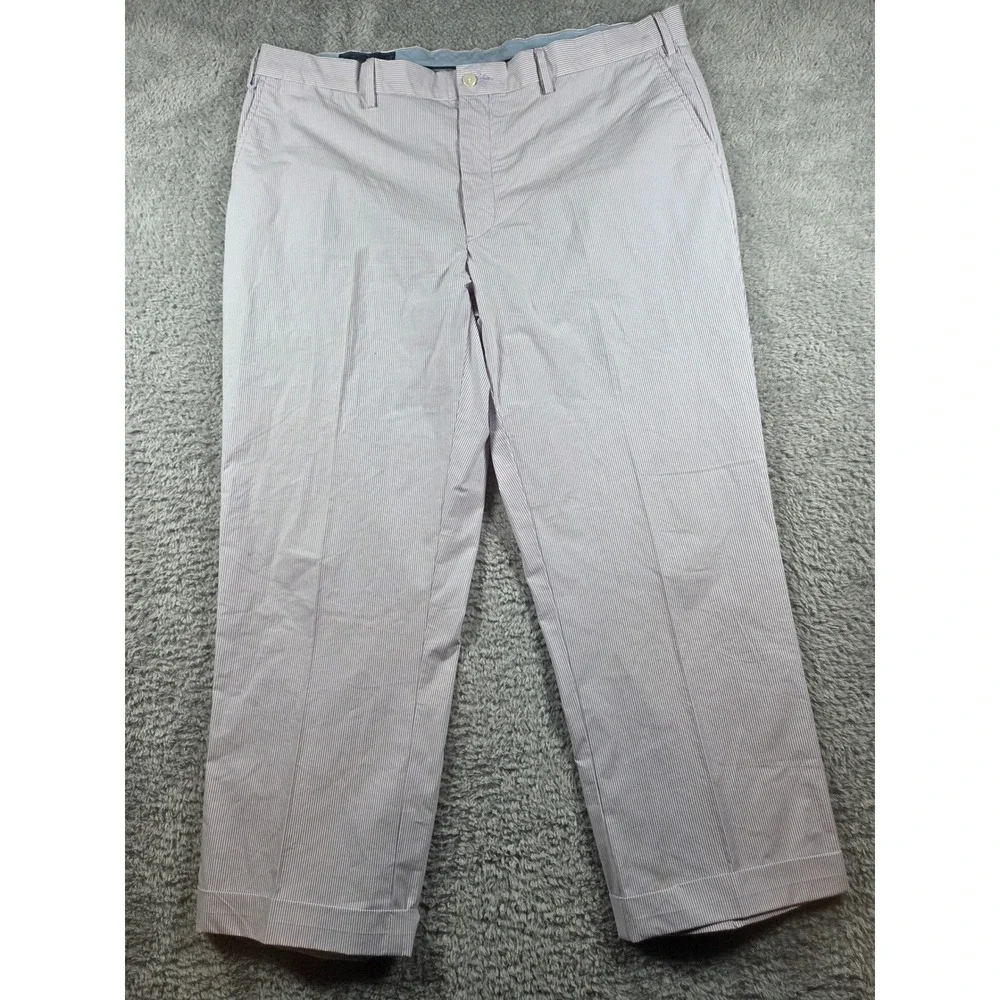 Polo Ralph Lauren Pants 40/32 Purple Seersucker Stripe Mens Classic Fit Cuffed